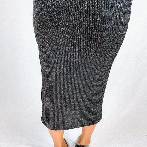 Bardot Black Gold Lace Up Sweater Midi Dress $179 - Picture 12 of 14